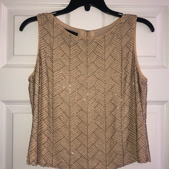 Tan Beaded 20s Blouse - Picture 4 of 4